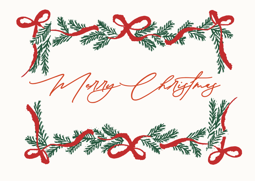 White Red and Green Simple Modern Elegant Illustrated Merry Christmas Greetings Card White Red and Green Simple Modern Elegant Illustrated Merry Christmas Greetings Card