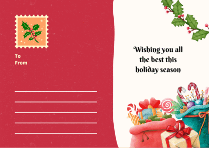 Lovely Red Merry Christmas Greeting Card