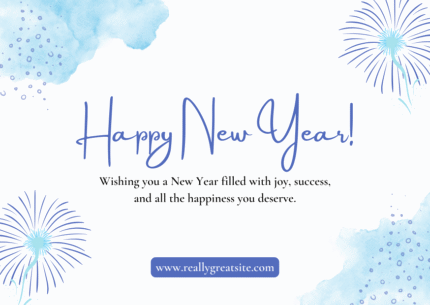 Ring in 2026 with our Blue White Watercolor Happy New Year Card, featuring soft watercolor strokes and minimalist elegance — perfect for sharing peace, joy, and heartfelt wishes.