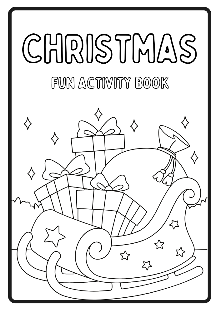 Christmas Activity Worksheets in Black and White Fun Style Christmas Activity Worksheets in Black and White Fun Style