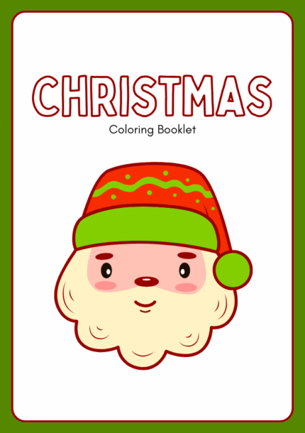 Christmas Coloring Booklet in Red and Green Illustrative Style