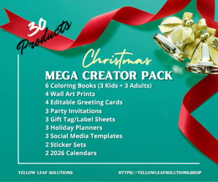 Christmas Mega Creator Pack – 30 Premium Digital Holiday Templates