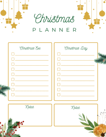 Gold Minimalist Christmas Planner