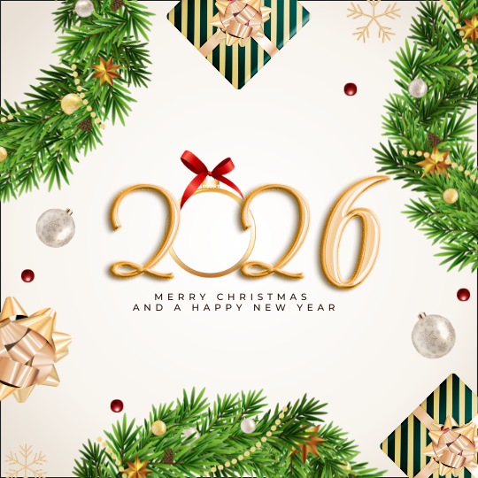 Golden Traditional 2026 Merry Christmas and Happy New Year Instagram Post