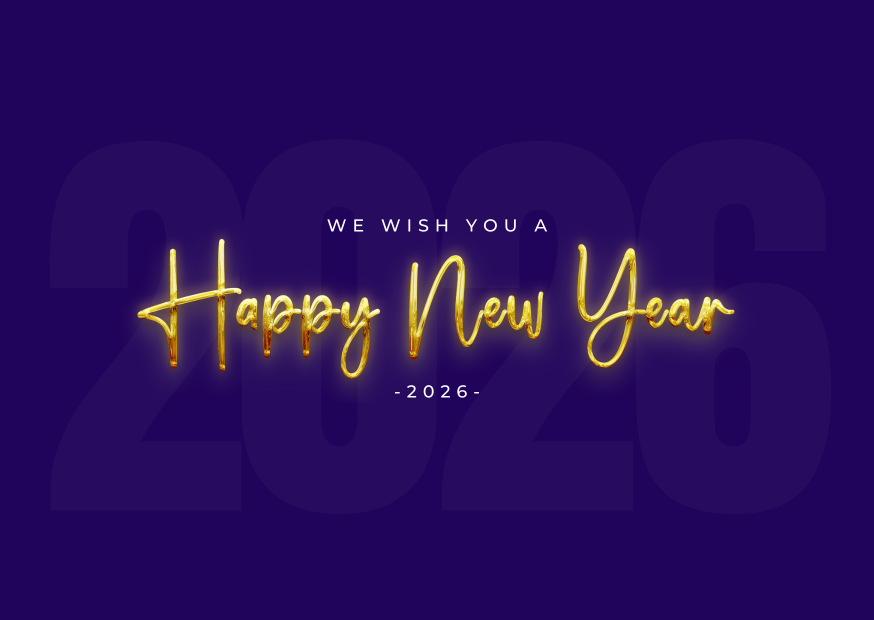 Violet Traditional 2026 Happy New Year Greeting Card Violet Traditional 2026 Happy New Year Greeting Card