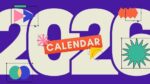 2026 Printable Calendar | Purple Cream Geometric 2026 Monthly Calendar – Editable Canva Template | Purple Cream 2026 Printable Calendar
