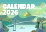 2026 Printable Calendar | Green and White Illustrated Nature Calendar 2026 Wall Calendar – Editable Canva Template | Nature 2026 Wall Calendar