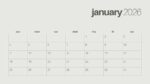 2026 Printable Calendar | Neutral Rainbow Minimal Monthly 2026 Calendar – Editable Canva Template | Neutral Rainbow 2026 Calendar