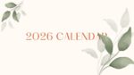 2026 Printable Calendar | Pastel Ivory Modern Minimal Illustrative 2026 Calendar – Editable Canva Template | Pastel Ivory 2026 Calendar