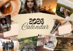 2026 Printable Calendar | Beige Vintage Photo Collage Calendar A5 Landscape – Editable Canva Template | Vintage Collage 2026 Calendar