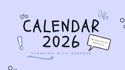 2026 Printable Calendar | Blue Black and White Playful Doodle 2026 Calendar Presentation – Editable Canva Template | Playful Doodle 2026 Calendar