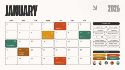 2026 Printable Calendar | Beige Business Minimalist Content Calendar 2026 – Editable Canva Template | Beige Business 2026 Printable Calendar