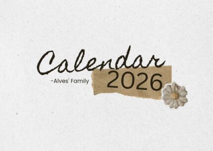 2026 Printable Calendar | Brown and Neutral Minimalist Family Calendar Wall Calendar – Editable Canva Template | Neutral Family 2026 Printable Calendar