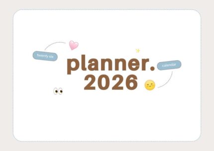 2026 Printable Calendar | Brown Blue Cute Playful Planner A4 – Editable Canva Template | Brown Blue 2026 Printable Calendar