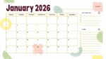 2026 Printable Calendar | Pastel Modern 2026 Monthly Calendar Presentation – Editable Canva Template | Pastel Modern 2026 Printable Calendar
