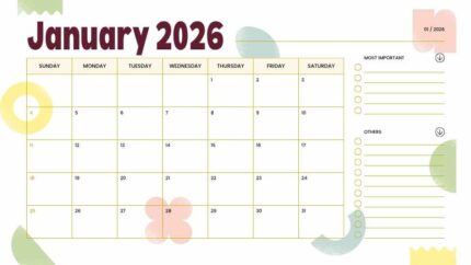 2026 Printable Calendar | Pastel Modern 2026 Monthly Calendar Presentation – Editable Canva Template | Pastel Modern 2026 Printable Calendar