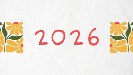 2026 Printable Calendar | Red, Yellow and Green Abstract Floral 2026 Calendar – Editable Canva Template | Abstract Floral 2026 Printable Calendar