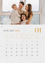 2026 Printable Calendar | Yellow Brown Minimalist Year Planner A4 Document – Editable Canva Template | Yellow Brown 2026 Printable Calendar