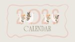 2026 Printable Calendar | Beige and White Simple Cute Geese 2026 Monthly Desk Calendar – Editable Template