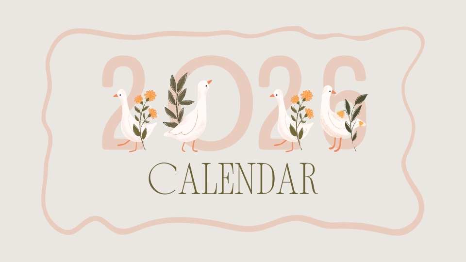 2026 Printable Calendar | Beige and White Simple Cute Geese 2026 Monthly Desk Calendar – Editable Template 2026 Printable Calendar | Beige and White Simple Cute Geese 2026 Monthly Desk Calendar – Editable Template