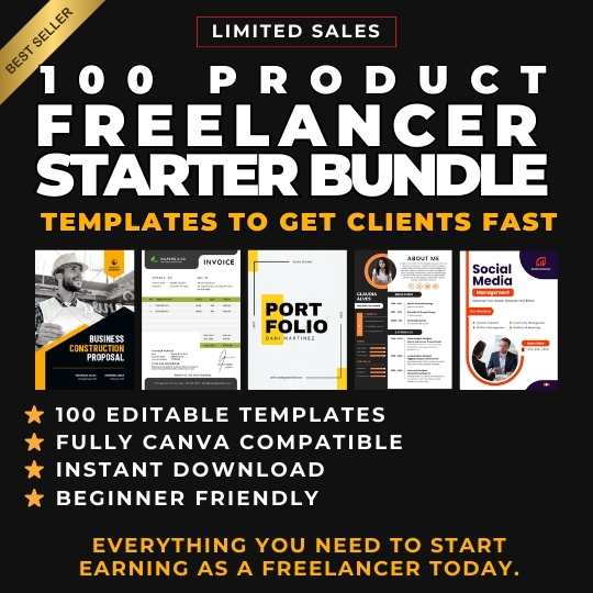 100-Product Freelancer Starter Bundle – Templates to Get Clients Fast 100-Product Freelancer Starter Bundle – Templates to Get Clients Fast