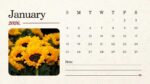 2026 Printable Calendar | Brown Paper Flower Calendar 2026 – Editable Canva Template | Brown Paper 2026 Printable Calendar