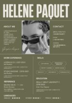 Bold Green Creative CV Resume – Editable Canva Template | Modern ATS-Friendly Resume Design