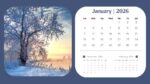 2026 Printable Calendar | Colorful Modern Photo Monthly Year 2026 Calendar – Editable Canva Template | Modern Photo 2026 Printable Calendar