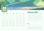 2026 Printable Calendar | Green and White Illustrated Nature Calendar 2026 Wall Calendar – Editable Canva Template | Nature 2026 Wall Calendar