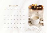 2026 Printable Calendar | White Gold Aesthetic Elegant 2026 Photo Calendar – Editable Canva Template | White Gold 2026 Calendar