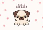 2026 Printable Calendar | Pink Cute Floral Funny 2026 Pug Dog Calendar – Editable Canva Template | Floral Pug 2026 Calendar