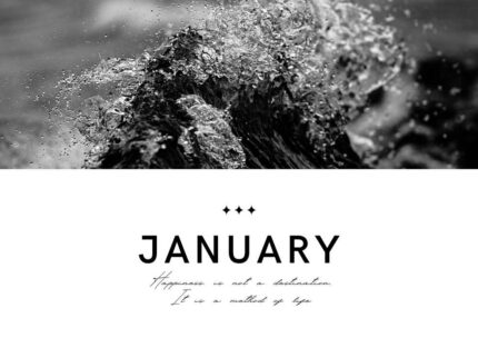 2026 Printable Calendar | Black and White Modern Minimalist Nature 2026 Wall Calendar – Editable Canva Template | Modern Nature 2026 Printable Calendar