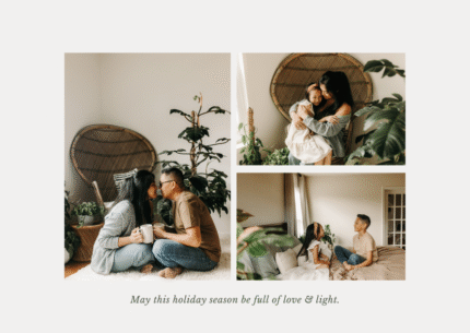 Green and White Family Christmas Photo Collage Card