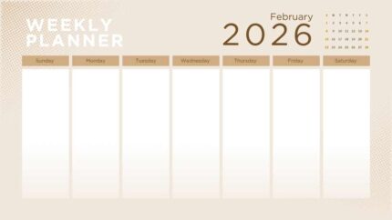 2026 Printable Calendar | Creamy Minimalistic Aesthetic Schedule 2026 Weekly Calendar – Editable Canva Template | Creamy Minimal 2026 Printable Calendar