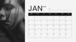 2026 Printable Calendar | Monochrome Black and White Photo 2026 Calendar – Editable Canva Template | Monochrome 2026 Printable Calendar