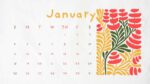 2026 Printable Calendar | Red, Yellow and Green Abstract Floral 2026 Calendar – Editable Canva Template | Abstract Floral 2026 Printable Calendar