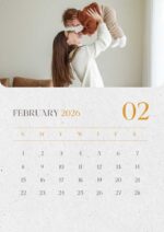 2026 Printable Calendar | Yellow Brown Minimalist Year Planner A4 Document – Editable Canva Template | Yellow Brown 2026 Printable Calendar