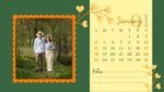 2026 Printable Calendar | Green White and Yellow Modern Family Photo Calendar
