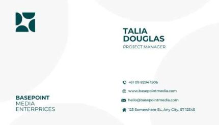 Editable Green and White Professional Minimal Media Company Business Card Template | Canva Design