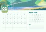2026 Printable Calendar | Green and White Illustrated Nature Calendar 2026 Wall Calendar – Editable Canva Template | Nature 2026 Wall Calendar