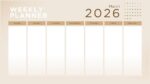 2026 Printable Calendar | Creamy Minimalistic Aesthetic Schedule 2026 Weekly Calendar – Editable Canva Template | Creamy Minimal 2026 Printable Calendar