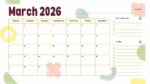 2026 Printable Calendar | Pastel Modern 2026 Monthly Calendar Presentation – Editable Canva Template | Pastel Modern 2026 Printable Calendar
