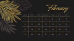 2026 Printable Calendar | Black Luxury Gold Tropical Palm Leaves 2026 Year Monthly Calendar
