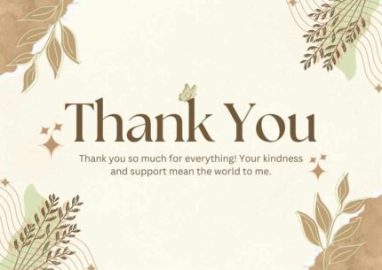 Beige Watercolor Modern Thank You Card