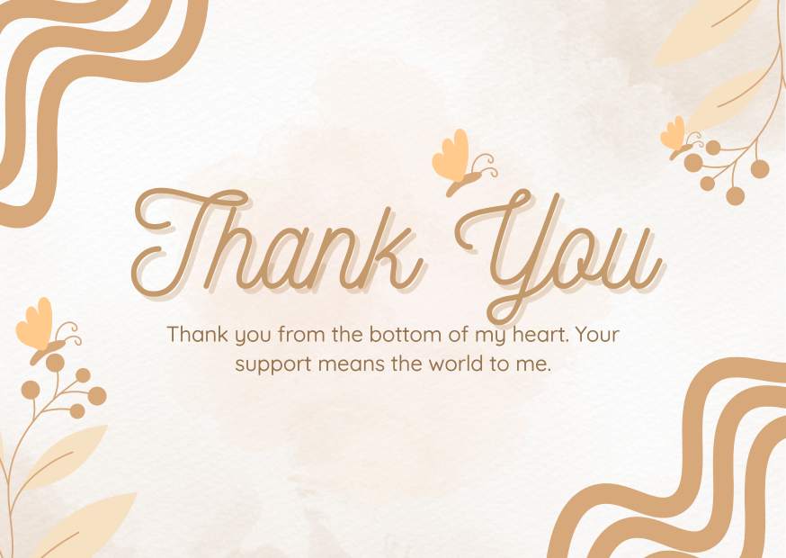 Beige and Brown Watercolor Simple Thank You Card Beige and Brown Watercolor Simple Thank You Card