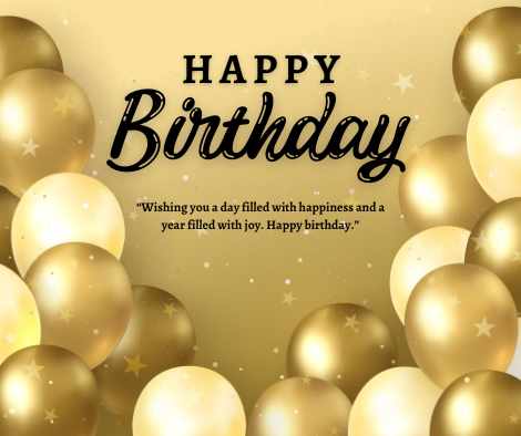 Black Gold Modern Happy Birthday (Facebook Post)