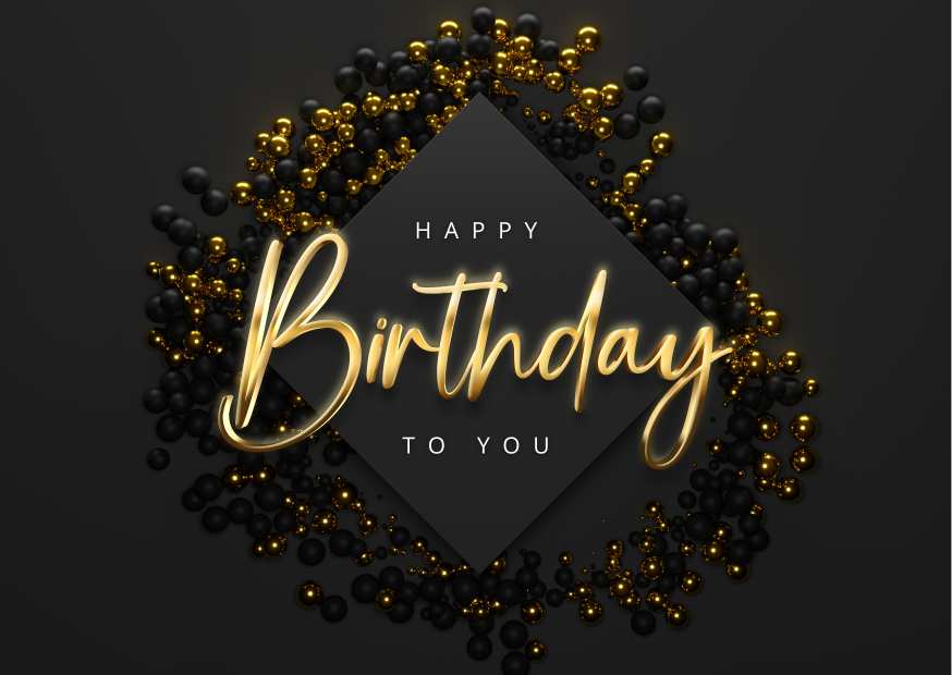 Black Traditional Happy Birthday Greeting Card Black Traditional Happy Birthday Greeting Card