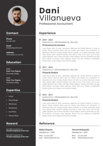 Black White Minimalist CV Resume – Modern Professional Editable Canva Template | Clean ATS-Friendly Resume Design
