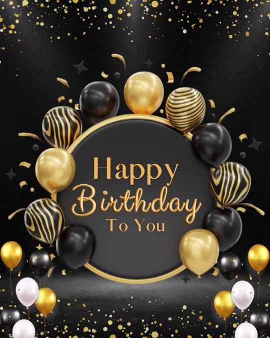 Black and Gold Modern Happy Birthday Instagram Post Black and Gold Modern Happy Birthday Instagram Post