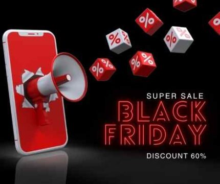 Black and Red Creative illustration Black Friday Promotion Facebook Post
